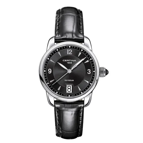Certina Band C0252101605700A 16/14mm schwarzes Leder ohne Schließe