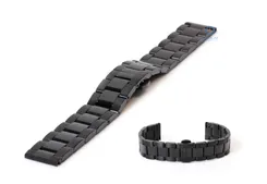 Uhrenarmband 18mm schwarz Stahl matt/glänzend
