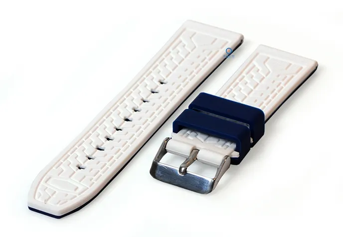 Silcone watch strap 26mm blue/white (reversible)