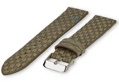 Woven leather strap - 18mm - green