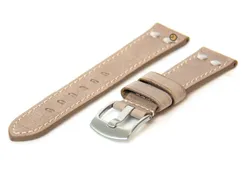 Horlogeband 20mm leer vintage taupe