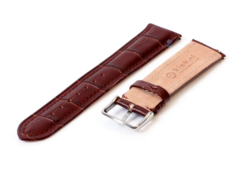 Watchstrap 20mm croco leather brown