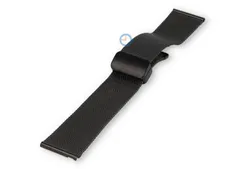 Mesh strap with magnatic butterfly clasp - 22mm - black