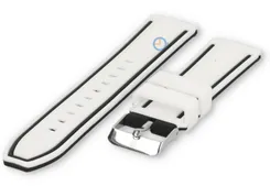 Silcone watch strap 22mm white/black (reversible)
