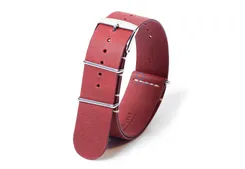 Watchstrap 22mm nato calf leather red
