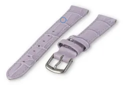 Leather strap with croc-print - 12mm - lavender