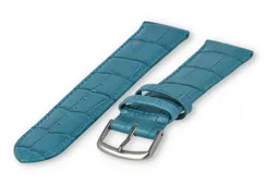Extra-long crocoleather strap  - 20mm - petrol