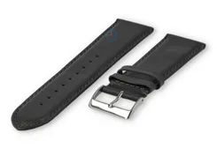 22mm watch strap smooth leather - darkgrey