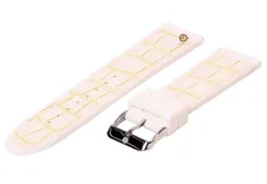 Watchstrap 22mm silicone white with croco