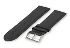 XL watch strap smooth leather - 24mm - darkgrey