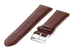 Open-end clip watch strap 22mm - leather brown