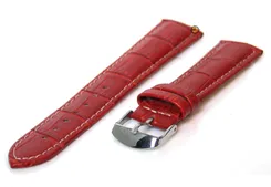 Watchstrap 16mm redbrown leather croco