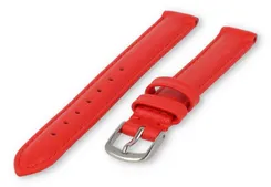 XL watch strap smooth leather - 12mm - bright red