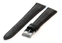 Watchstrap 18mm black lizard leather