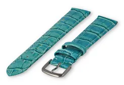 Extra-long crocoleather strap - 18mm - turquoise