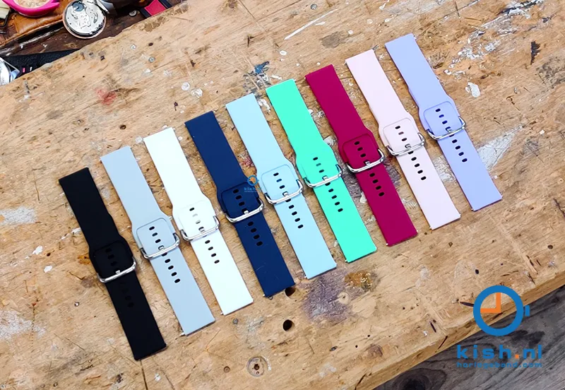 Watchstrap 22mm silicone dark blue