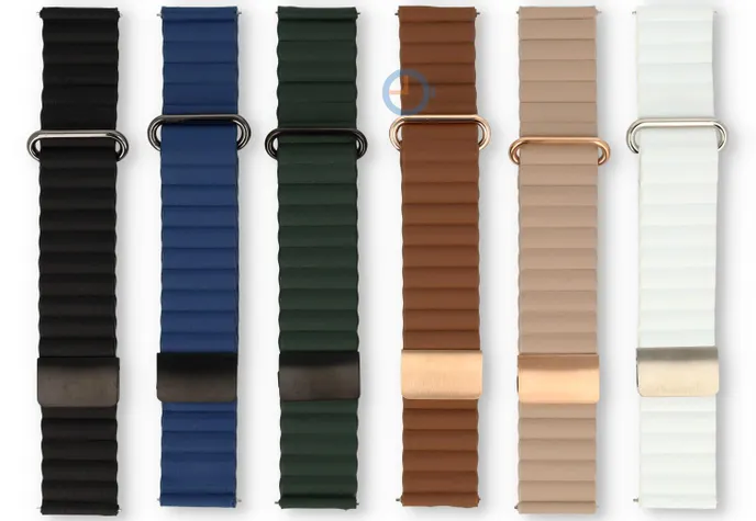 22mm leather strap with magnetic clasp - White
