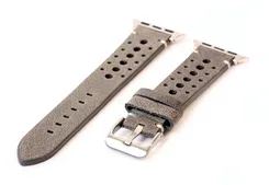 Apple Uhrenarmband perforiertes Leder grau - 44/45/46/49mm
