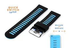 Coros Apex 42mm / Pace 2 silicone watch band - black/blue