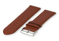 XL horlogeband glad leer - 28mm - roestbruin