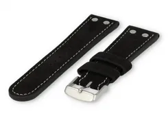 Flieger watch band 24mm black leather