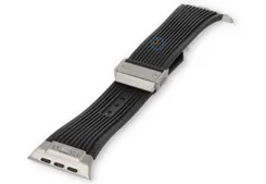 Hublot style strap Apple Watch 45 - black/silver