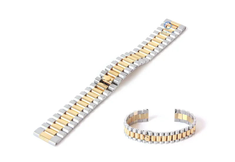 Uhrenarmband 18mm Stahl gold/silber