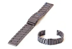 Uhrenarmband 18mm Edelstahl Gunmetal matt