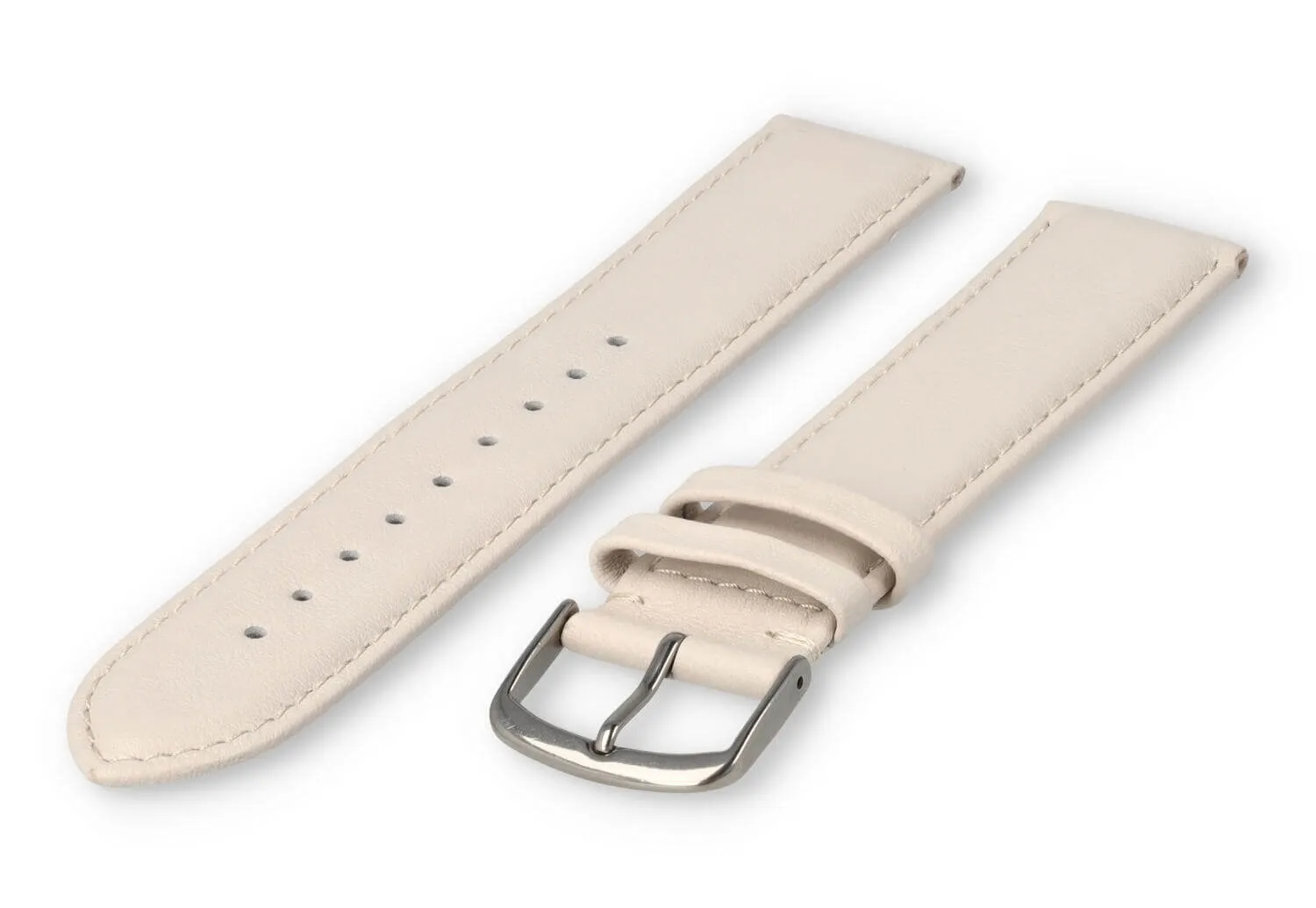 XL horlogeband glad leer - 22mm - zand