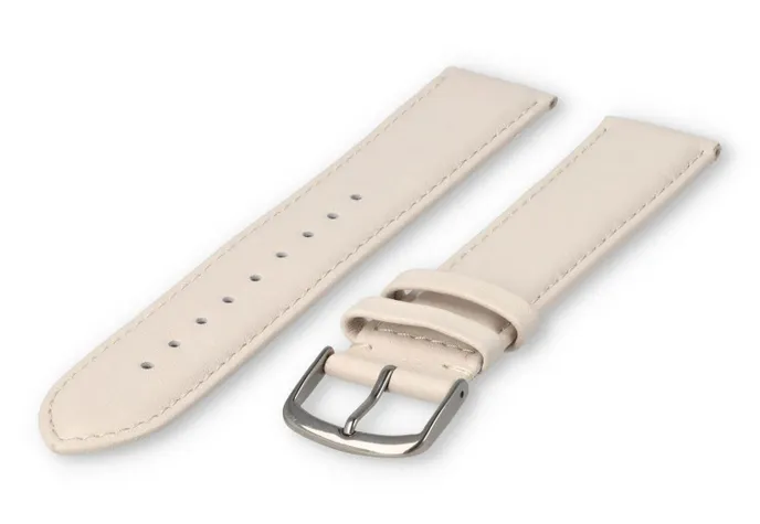 XL horlogeband glad leer - 22mm - zand