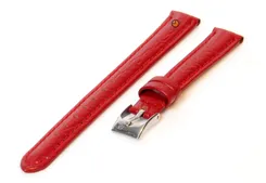 Watchstrap 12mm calfleather red