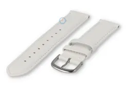 18mm watch strap smooth leather - white