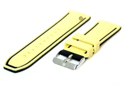 Reversible watchstrap 24mm yellow-black silicone