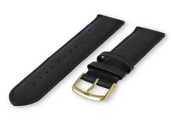 20mm watch strap smooth leather - black/gold
