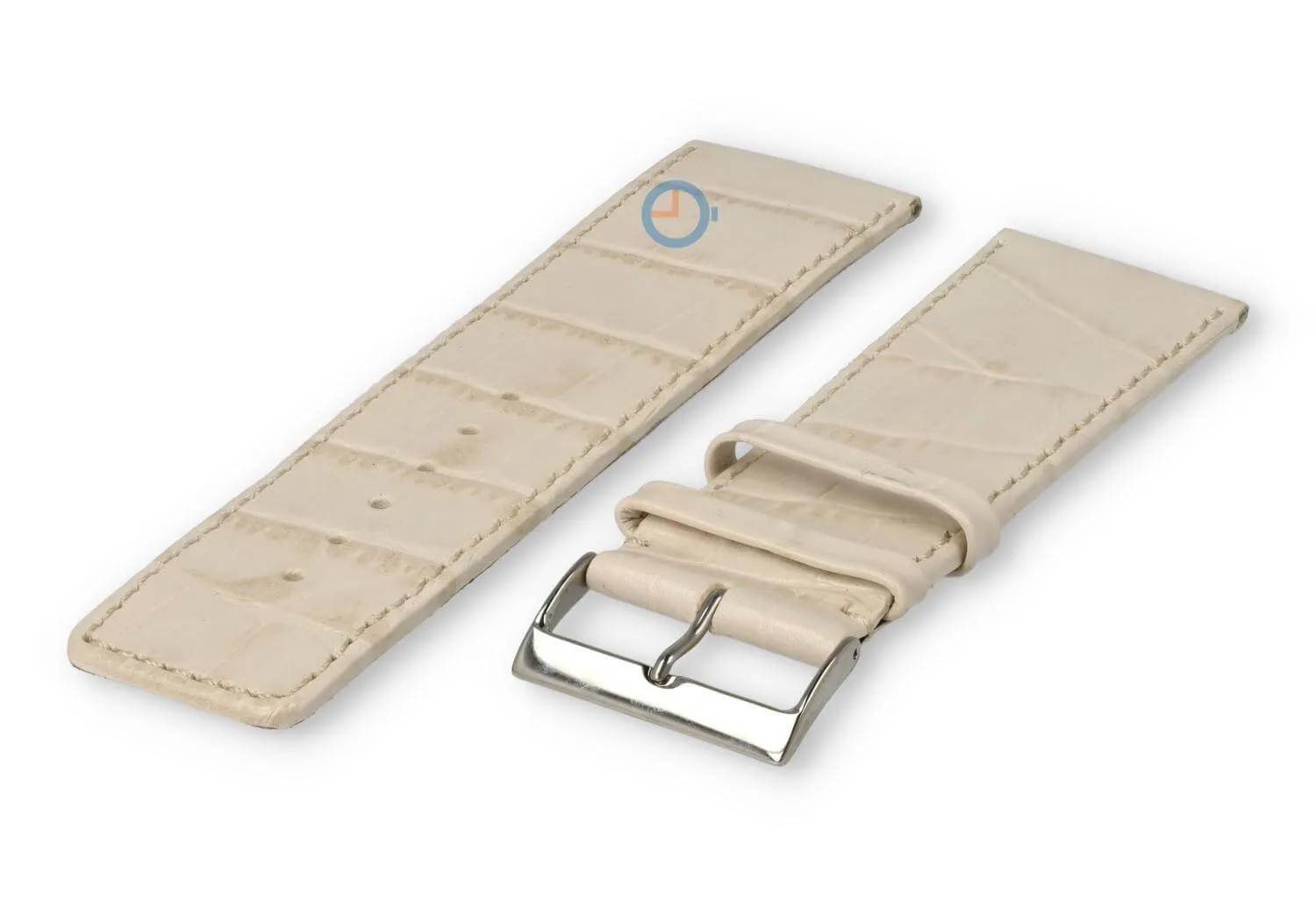 Deluxe croco watch strap XL - 30mm - cream-coloured