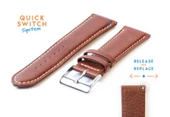 Watchstrap 24mm brown eco-friendly cowhide