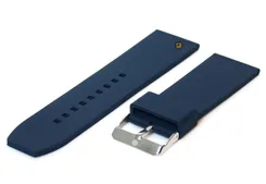 Horlogeband 28mm donkerblauw siliconen glad