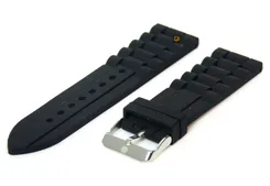 Flexible watchstrap 24mm black silicone