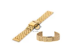 Uhrenarmband 22mm Gold Stahl poliert (massiv)