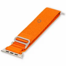 49mm Bright Orange Alpine Loop strap Apple Watch - silver