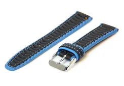 Watchband 18mm resin black-blue