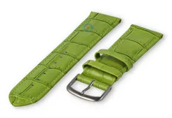 Leather watch strap croco - 20mm - grass green
