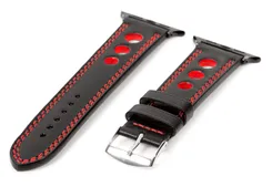 Apple Uhrenarmband Racing schwarz mit roten Nähten - 44/45/46/49mm