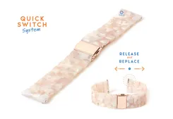 20mm resin Uhrenarmband - turtle lachsrosa/weiß