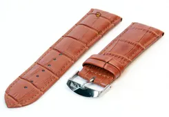 Watchstrap 22mm havana brown leather croco