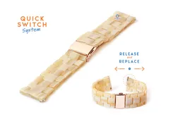 Horlogeband 22mm resin beige