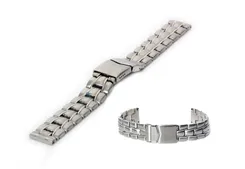 Watchstrap 18mm steel matt/polished silver