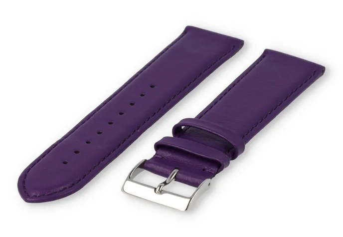 XL watch strap smooth leather - 26mm - eggplant