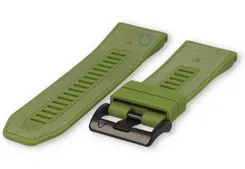 Silicone/nylon Coros watch strap 22mm - forest