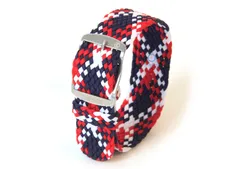 Watchstrap 20mm nylon red/white/blue
